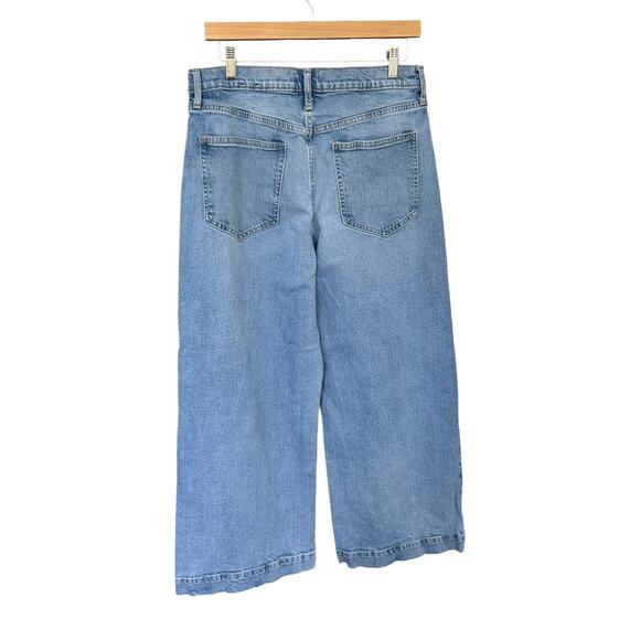 GAP Denim Women's High Rise Wide Leg Crop Light-Wash Jeans Size 12/31R - Picture 4 of 5